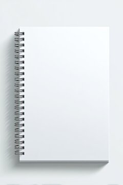 Blank White Spiral Notebook with Hardcover Isolated