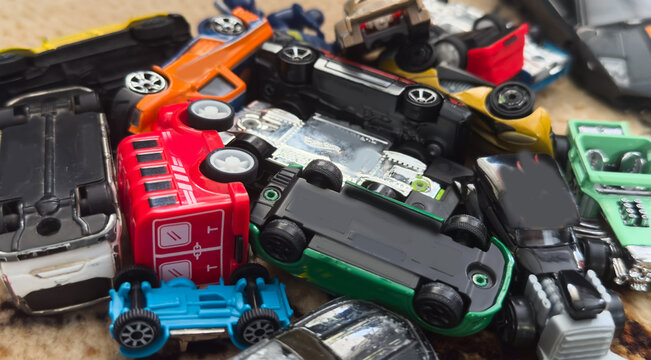 old dirty toy car models 