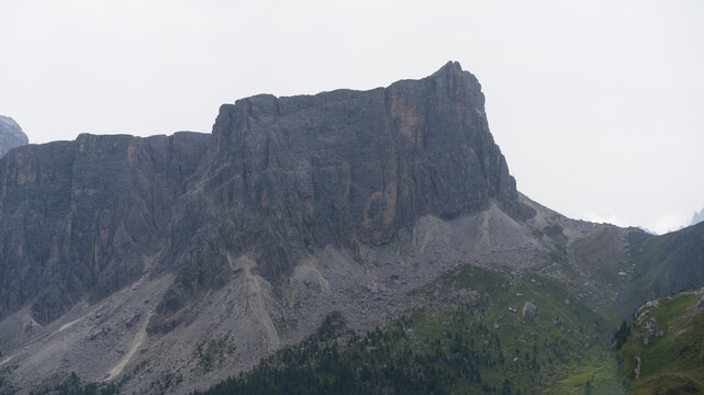 panoramic view on giau pass south tyrol
