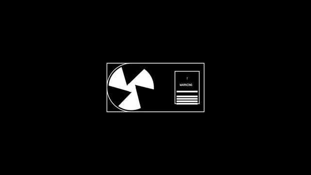 Minimalist white line icon of an air conditioner outdoor unit on a black background 4K Motion Video