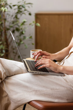Remote work close-up
