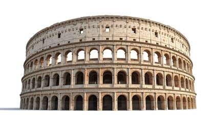 Naklejka premium Ancient roman colosseum architectural landmark historical amphitheater isolated with fa ade