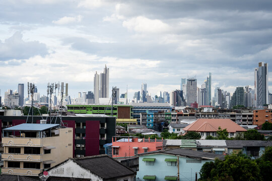 Bangkok skyline on a stormy day