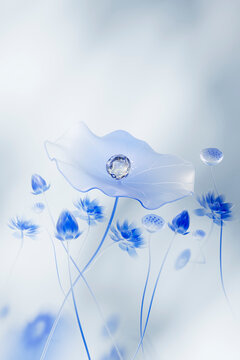 Delicate Blue Floral Background