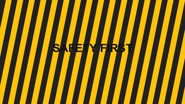 Sale sign with yellow and black diagonal warning stripes pattern background for retail promotion and shopping discount advertising 4K Motion Video