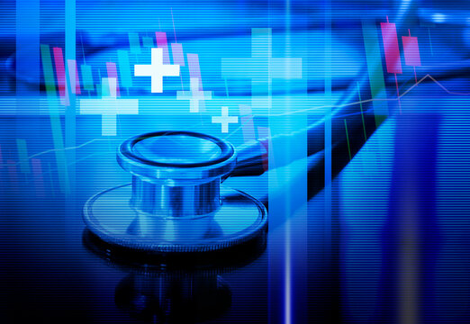 medical and healthcare business investment concept with graph