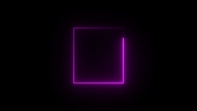 Rectangle picture frame with four tone neon colour and isolated 4k animation.