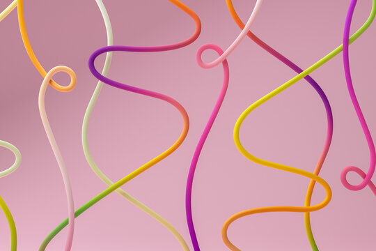 Abstract Colorful Lines Symbolizing Relationships and Human Connection