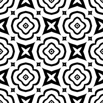 Abstract Seamless Geometric Black and White Pattern. 