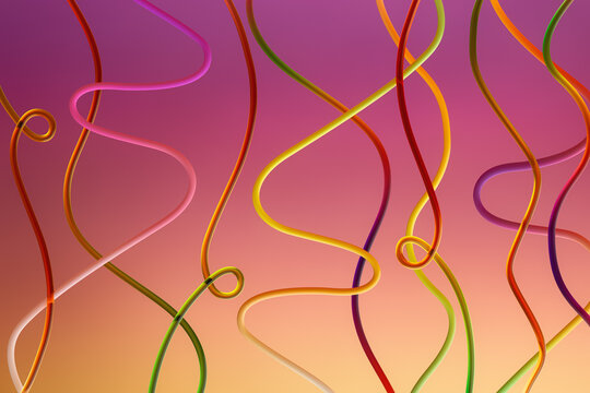 Abstract Colorful Lines Symbolizing Relationships and Human Connection