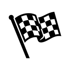 Fototapeta premium Black and white checkered racing flag icon.