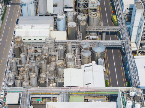 Aerial View of Synthetic Resin Manufacturing Plant