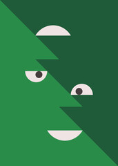 Abstract Christmas tree portraits