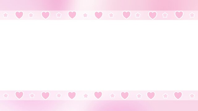 Cute Sweet Pink Gradient Wallpaper With Cute Heart And Star Decoration Video Motion Background