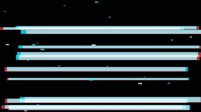 Abstract digital glitch effect with horizontal lines on black background