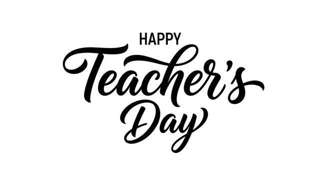 Happy teachers day calligraphy design with elegant script lettering for appreciation and celebration