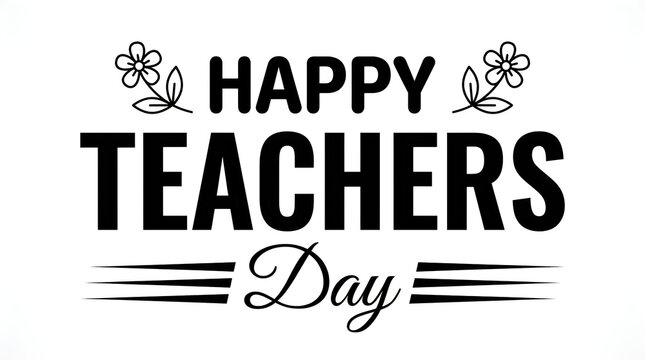 Celebrating dedicated educators happy teachers day typography with decorative floral elements and design