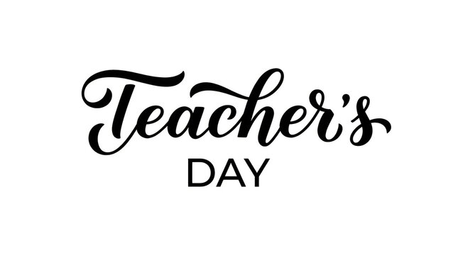 Elegant brush lettering celebrating teachers day with artistic calligraphy and a clean background