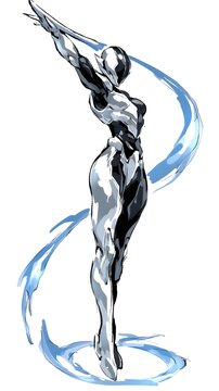 silhouette of fantasy superhero character