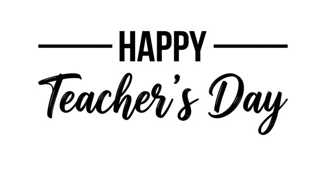 Happy teachers day beautiful handwritten calligraphy lettering design to show appreciation and express gratitude for educators