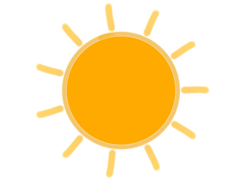 Minimalist yellow sun vector logo with radiating light beams. Cheerful warm sunshine graphic asset perfect for summer vacation banners, eco energy concepts, and bright positive lifestyle designs.