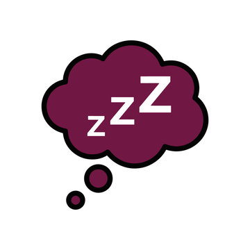 Vibrant pink cloud with sleeping zz letters, dreamy atmosphere