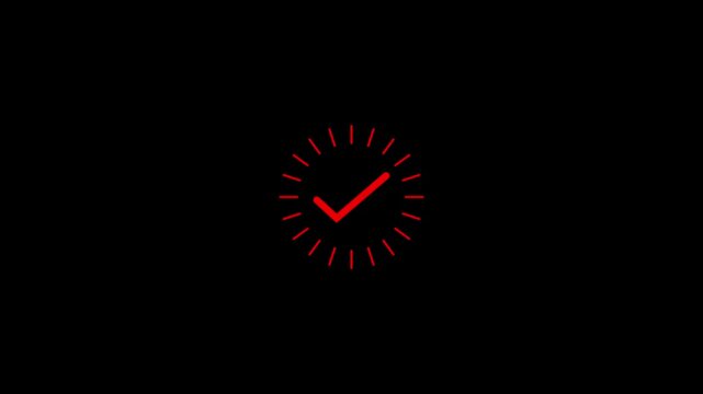 Red checkmark loading circle animation for ui ux and digital progress tracking