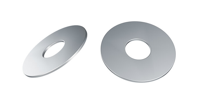 Washer metal part in a transparent background