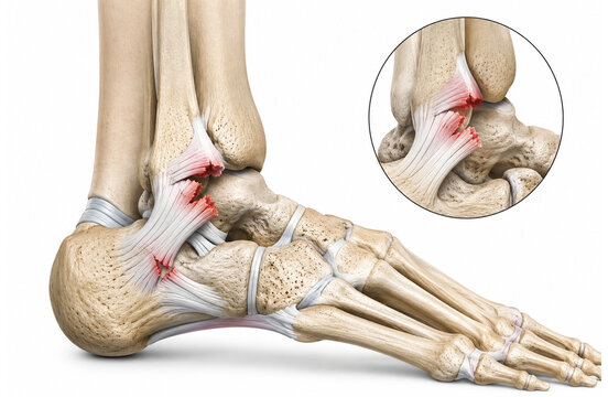 Lateral Ankle Ligament Tear Medical Illustration