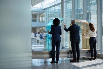 Fototapeta premium Hospital Innovation Skybridge for Connected Healthcare Campus Design