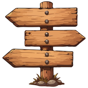 Rustic wooden directional sign collection