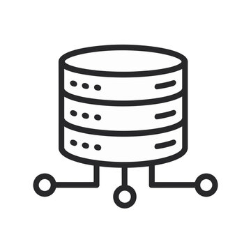 Database server icon for computer network and storage