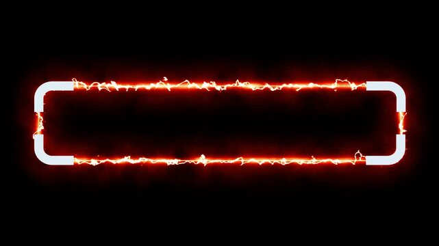 Lower third title futuristic motion banner for overlay glowing neon orange designs with alpha channel. Perfect for video editing, news, presentations, interviews, and social media.