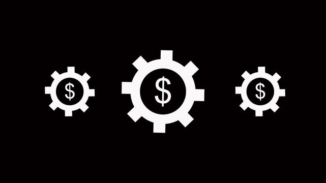 Dollar Finance Gear Icon &ndash; Money Management and Business Settings Symbol