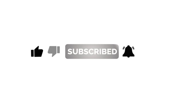 Animations pop up for the Subscribe, Like, and  Bell Notifications buttons on YouTube. Animated graphics with a transparent background to increase the channel&rsquo;s subscriber count. 4K video
