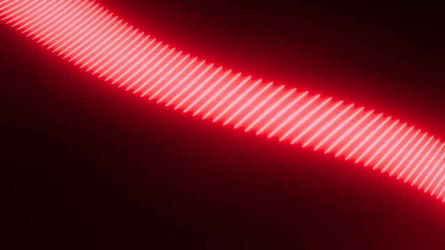 Neon red glowing striped lines create abstract light pattern background