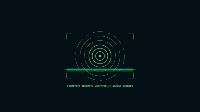 Futuristic Biometric Retina Scanner and Fingerprint Verification Interface