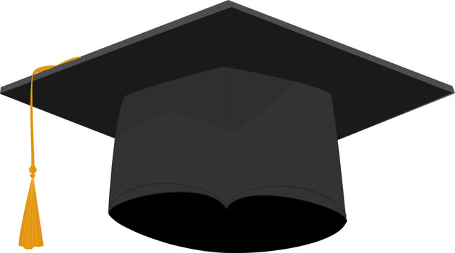 Graduation cap or mortarboard vector illustration on white background