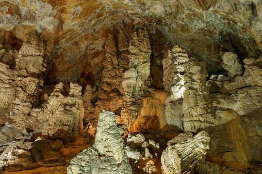 Towering Cave Formations Inside Kong Lor Cave