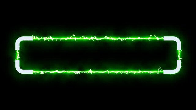 Lower third title futuristic motion banner for overlay glowing neon green designs with alpha channel. Perfect for video editing, news, presentations, interviews, and social media.