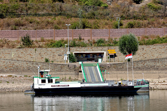 Boppard, Germany - August 14, 2026: Car ferry Stadt Boppard on the Rhine