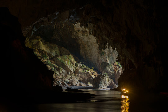 Underground River at Kong Lor Cave Exit
