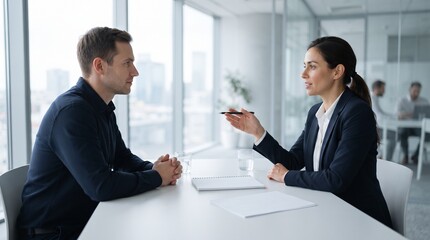 Fototapeta premium Professional job interview in a modern office