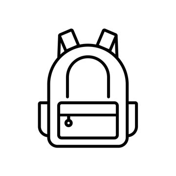 Backpack icon Outline thin set