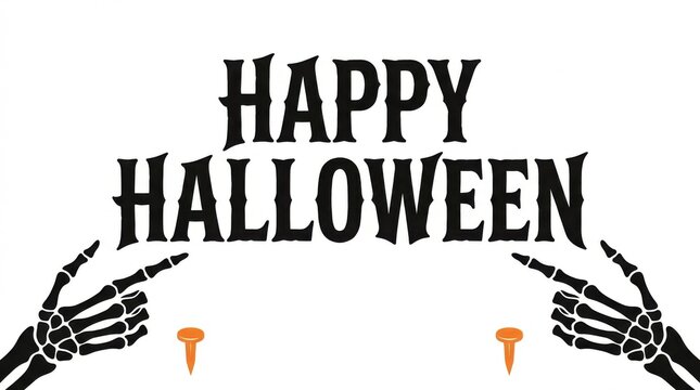 Happy Halloween festive greeting banner with pumpkin and spiderweb vector illustration design