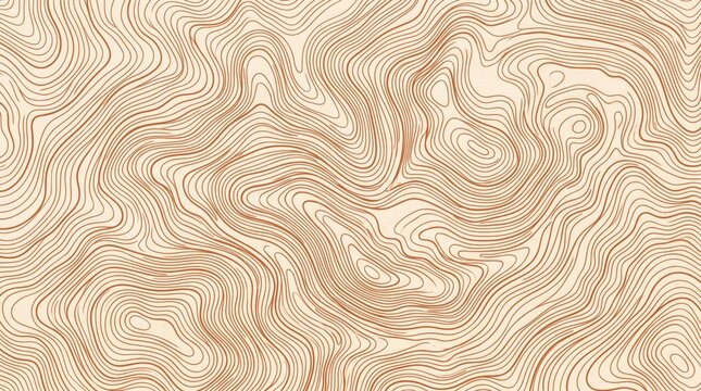 Beige topographic wood grain contour texture for warm natural backdrop