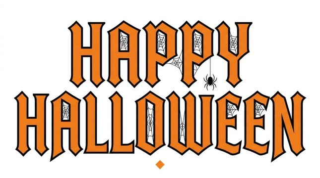 Happy Halloween festive orange and black vintage style typography greeting card design vector illustration