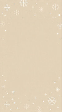 Minimal winter background with soft snowflake border