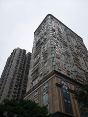 Fototapeta premium An old worn residential apartment building, China