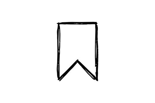 Hand drawn bookmark illustration isolated on a clean white background